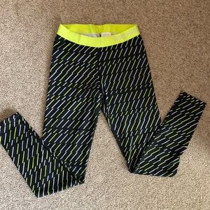 Nike Performance Black/Yellow Leggings Sz L